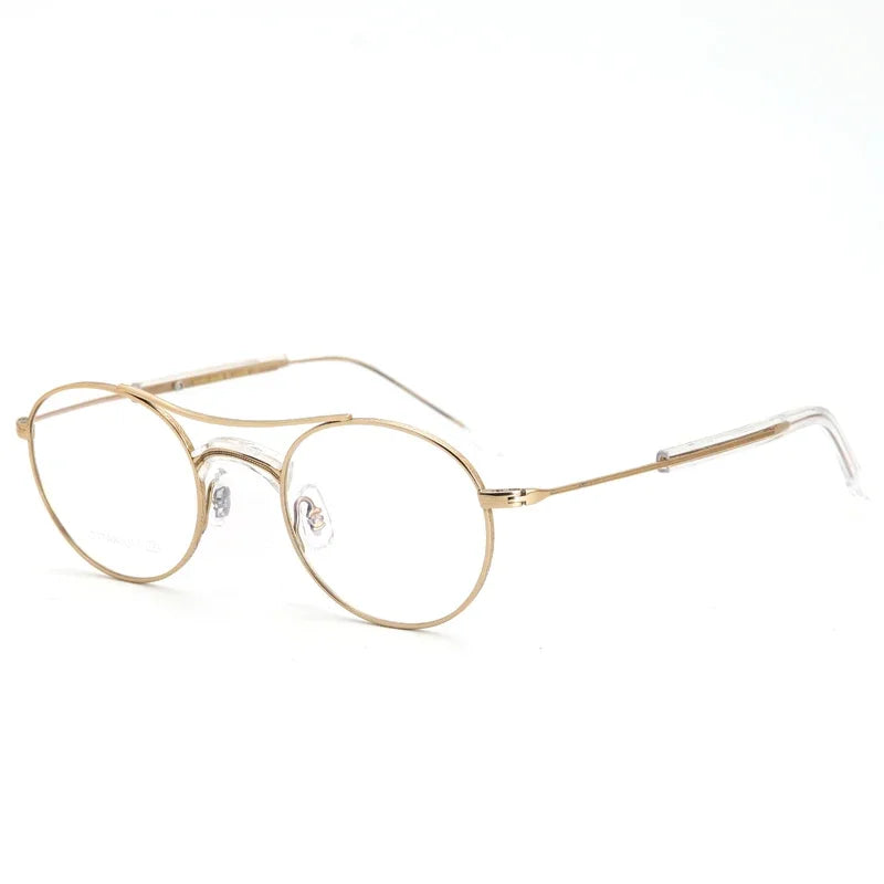 Stylish Aror Women's Full Rim Round Double Bridge Acetate & Titanium Eyeglasses Frame 749106 - Perfect for Office, Reading & Fashion Accessories