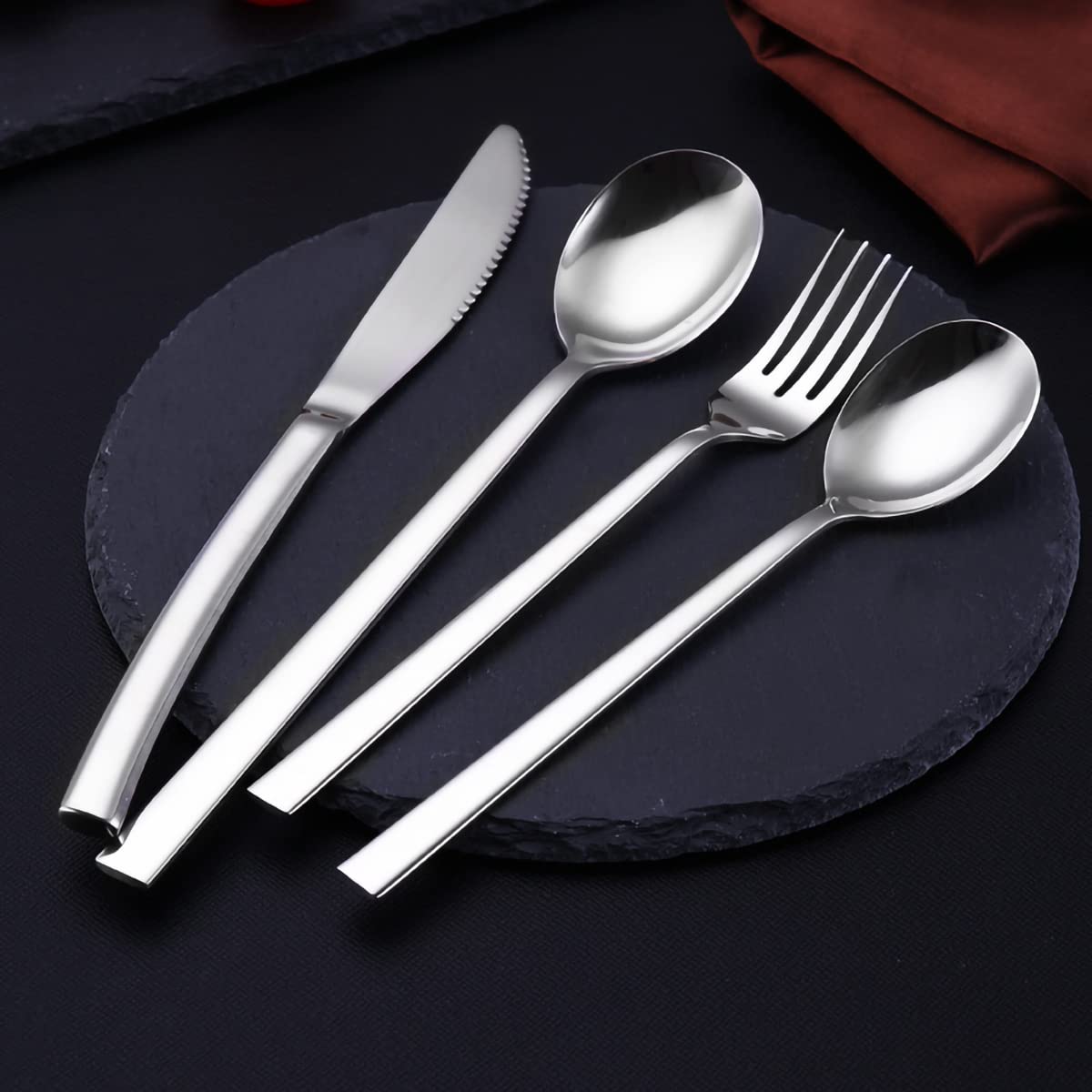 32-Piece Stainless Steel Silverware Set - Service for 8, Mirror Polish Flatware Cutlery Set for Home & Restaurant Use - Dishwasher Safe - Perfect for Dinner Parties, Weddings & Everyday Dining