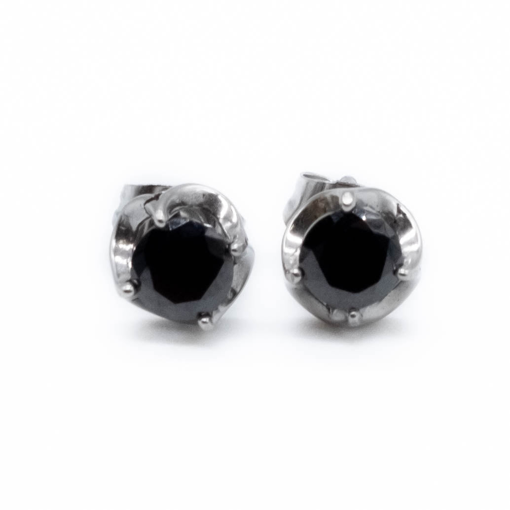 Elegant Black Gemstone Stud Earrings for Women - Perfect for Parties, Weddings & Everyday Wear