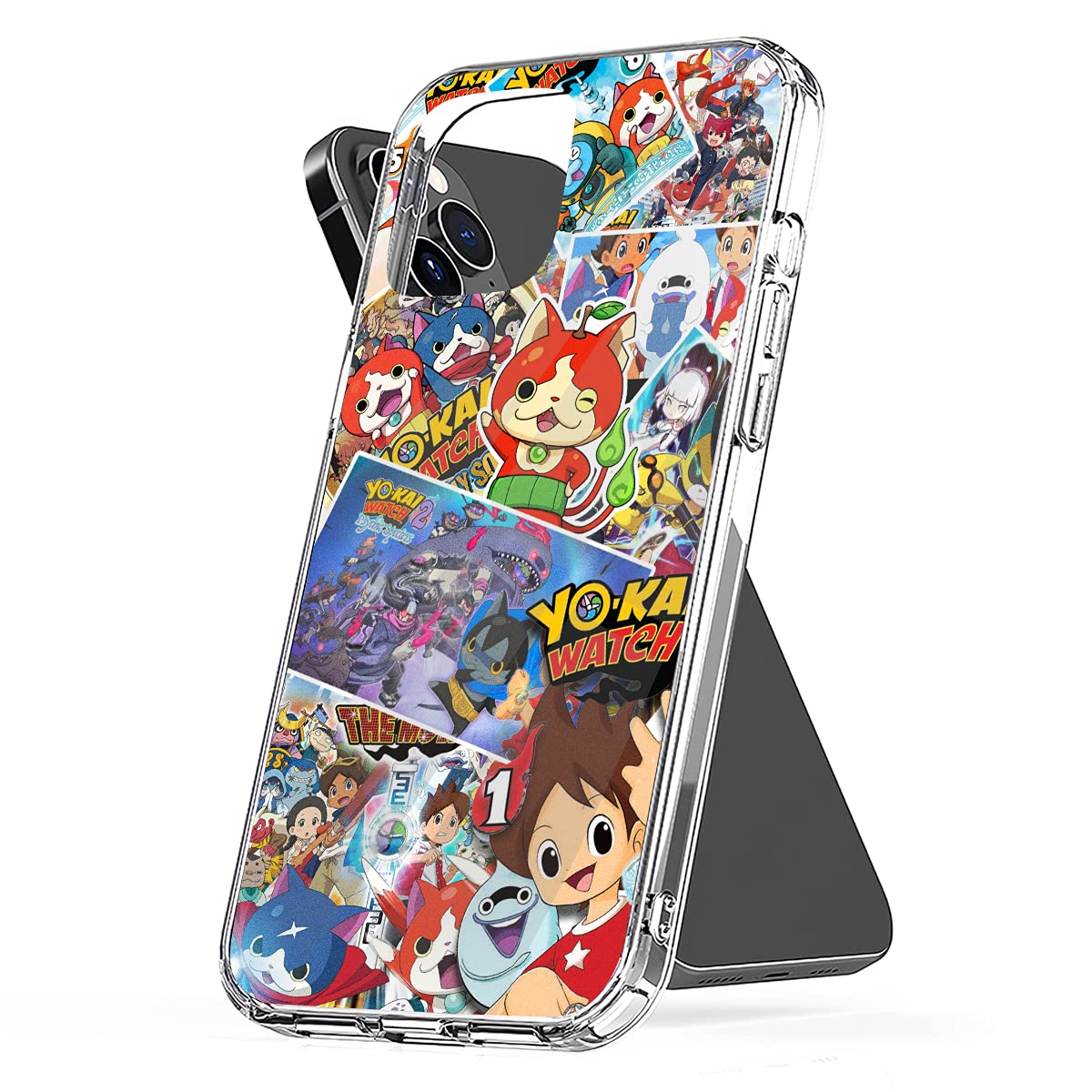 Durable Shockproof Phone Case Compatible with iPhone 6/7/8/SE/X/11/12/Xr/Xs/Pro Max/Mini - Yo-Kai Watch Design with Photo Collage Feature - Perfect for Daily Protection and Stylish Photo Display