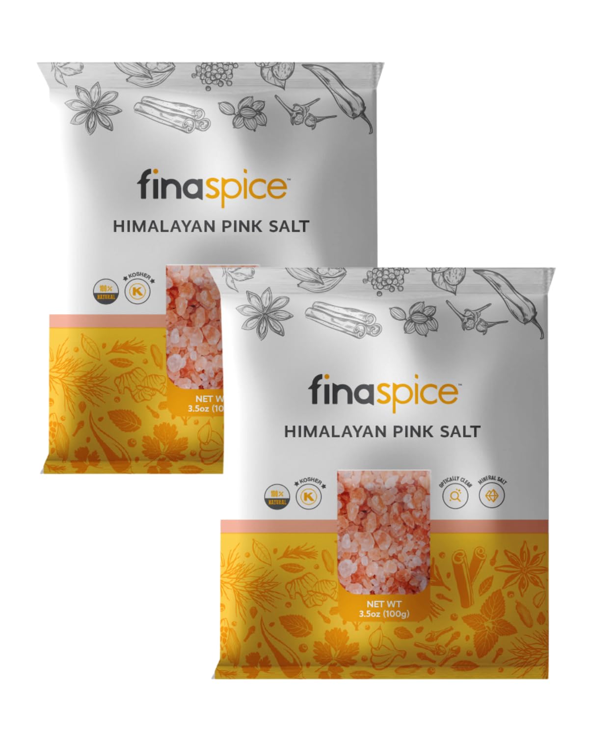 Premium FinaSpice Grinder Refill - 100% Natural Kosher Himalayan Pink Salt & Traditional Seasonings | Perfect for Cooking, PRO Plus Pod & Everyday Meals | Great for Steaks, Salads & Home Kitchen Use