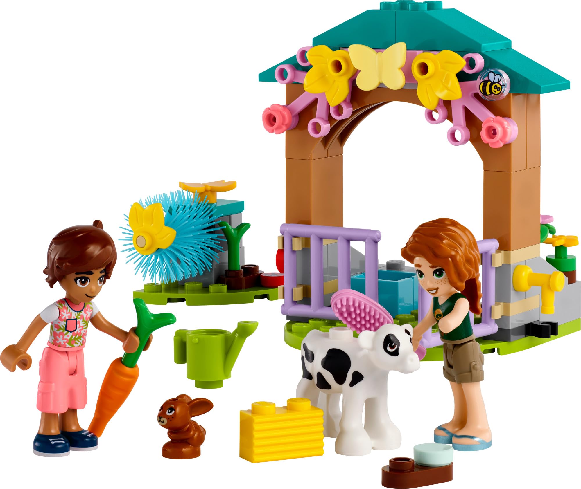 LEGO Friends Autumn’s Baby Cow Shed Farm Animal Toy Playset with 2 Mini-Dolls, Calf & Bunny Figures - Creative Building Toy Gift for Kids Ages 5+ (Set 42607) - Perfect for Farm-Themed Playtime & Imaginative Storytelling