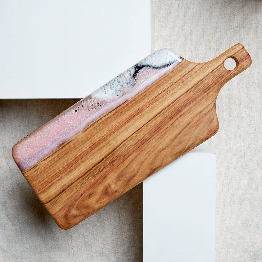 Personalized Engraved Resin Serving Board - Custom Cheese & Charcuterie Platter, Unique Gift for Mom, Mother, Best Friend Birthday - Perfect for Entertaining, Wine & Cheese Nights, Bridal Showers