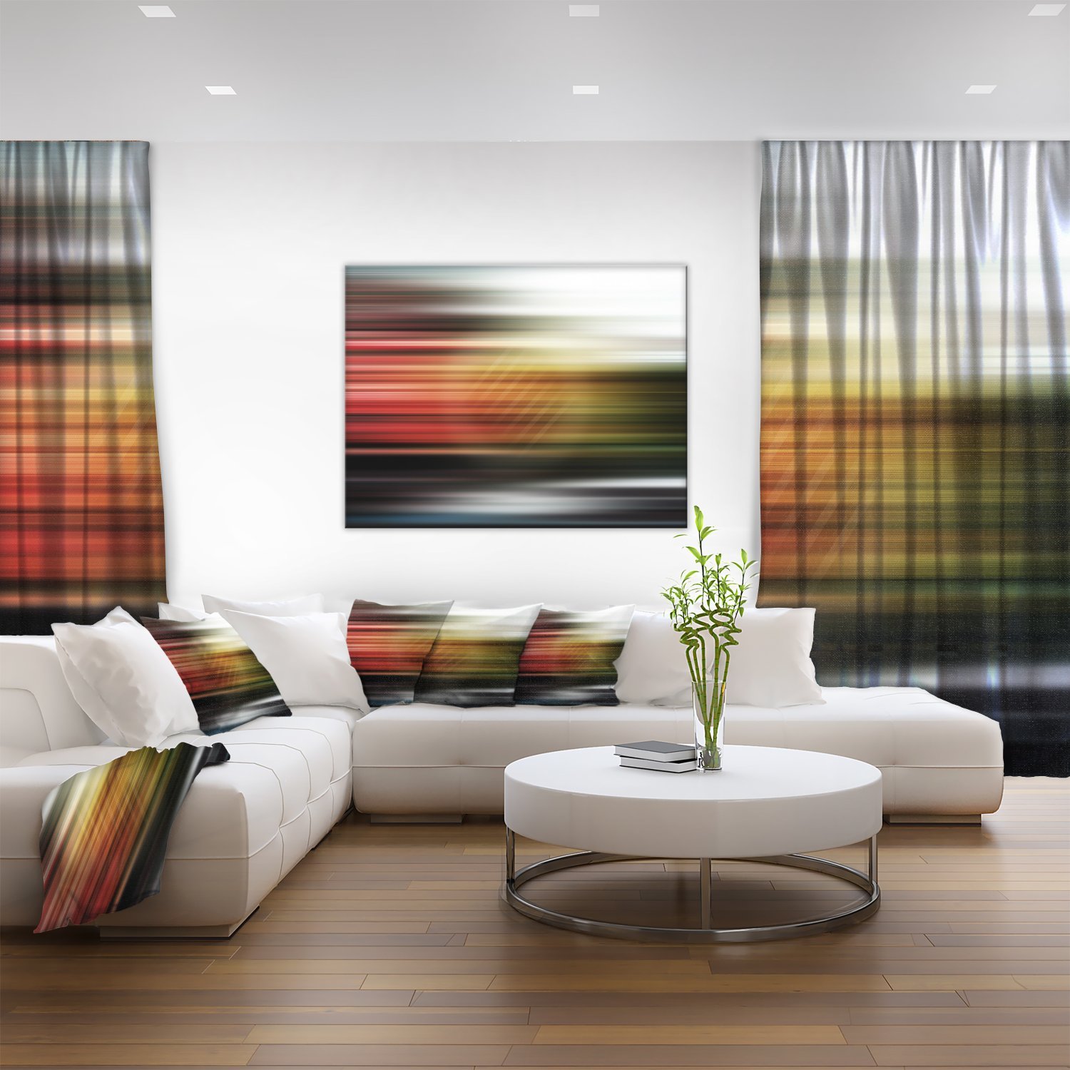 Modern Horizontal Lights Contemporary Art Canvas Print - Perfect for Living Room, Bedroom & Office Wall Decor