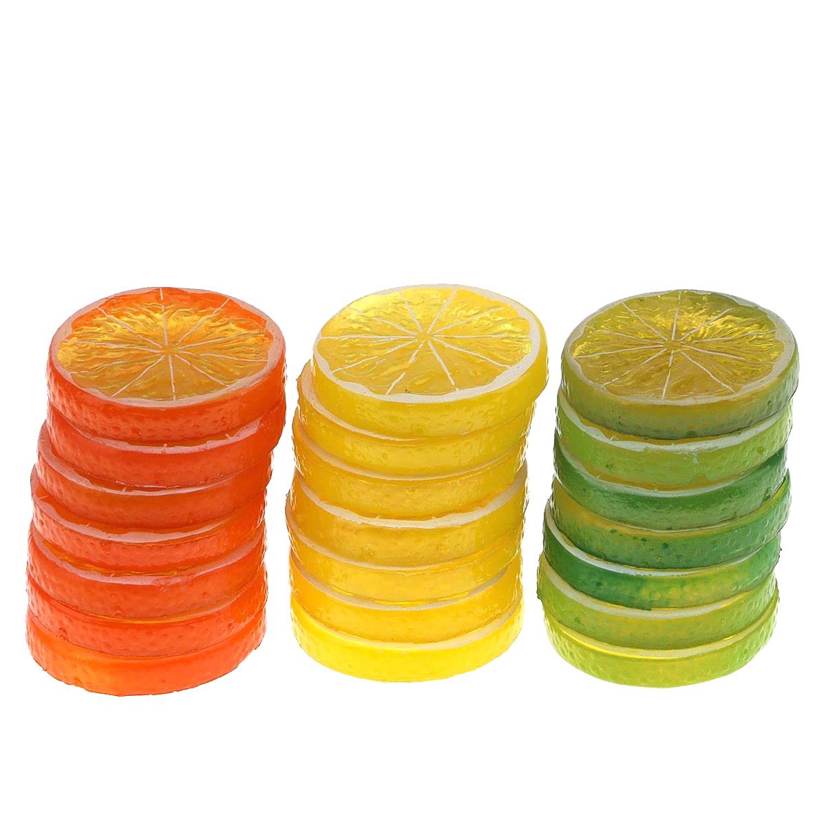 30 PCS Realistic Artificial Lemon Slices - Faux Plastic Fruit Decor for Home, Office, Kitchen & Tabletop - Lifelike Yellow Simulation Fruit Blocks for Wedding, Party & DIY Crafts Decoration
