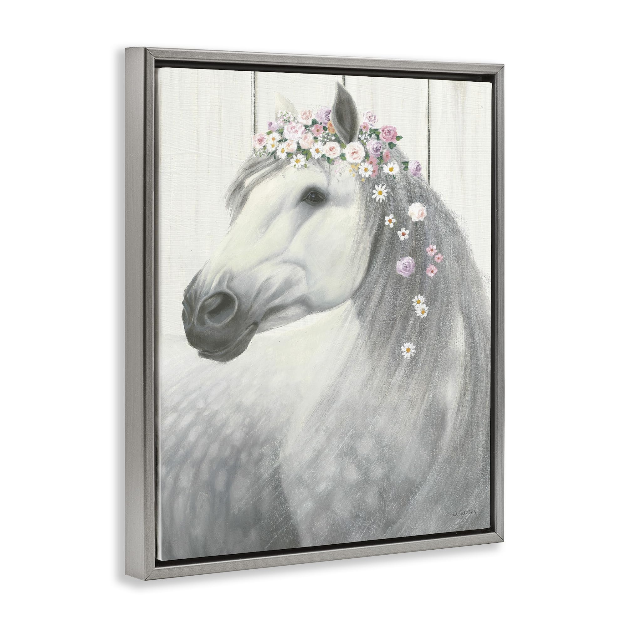 Stupell Industries Spirit Stallion Horse with Floral Crown Wall Art - James Wiens Design - Perfect for Western Home Decor, Nursery, or Equestrian Gifts