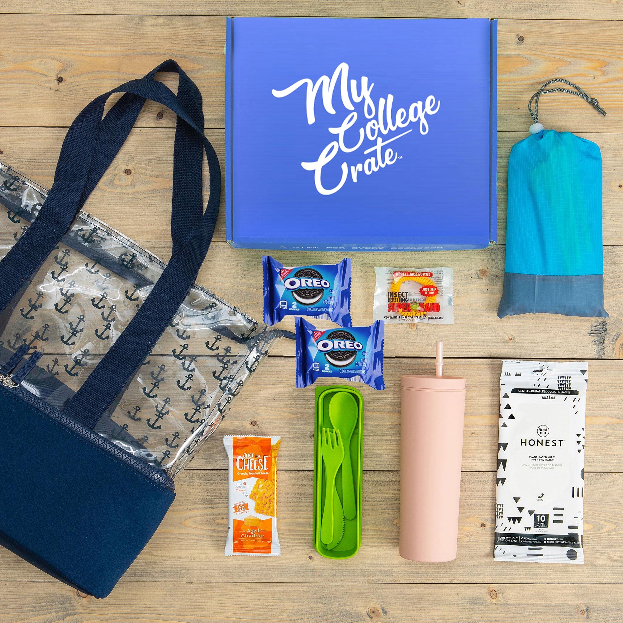 College Picnic Day Care Package - 8-Piece Variety Pack with Picnic Supplies, Snacks, Food & Drinkware Assortment | Perfect for Dorm Parties, Campus Events & Outdoor Gatherings | My College Crate
