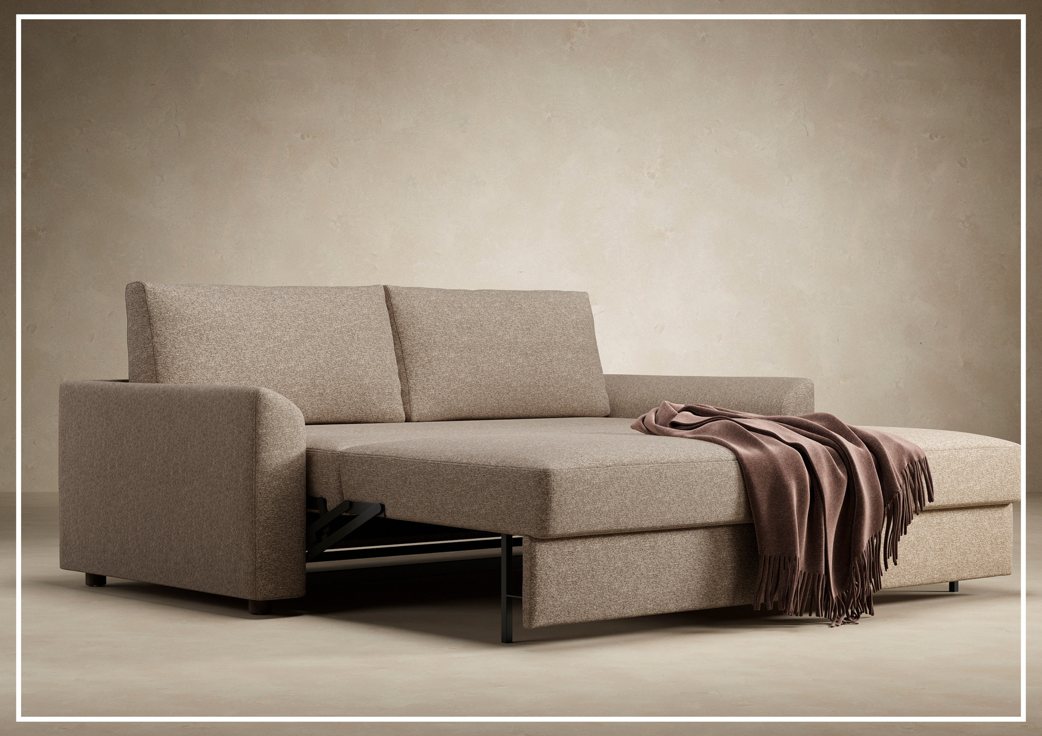 Innovation Living Neah Fabric 2-Seater King Size Sleeper Sofa Bed - Convertible Comfort for Small Spaces & Guest Rooms