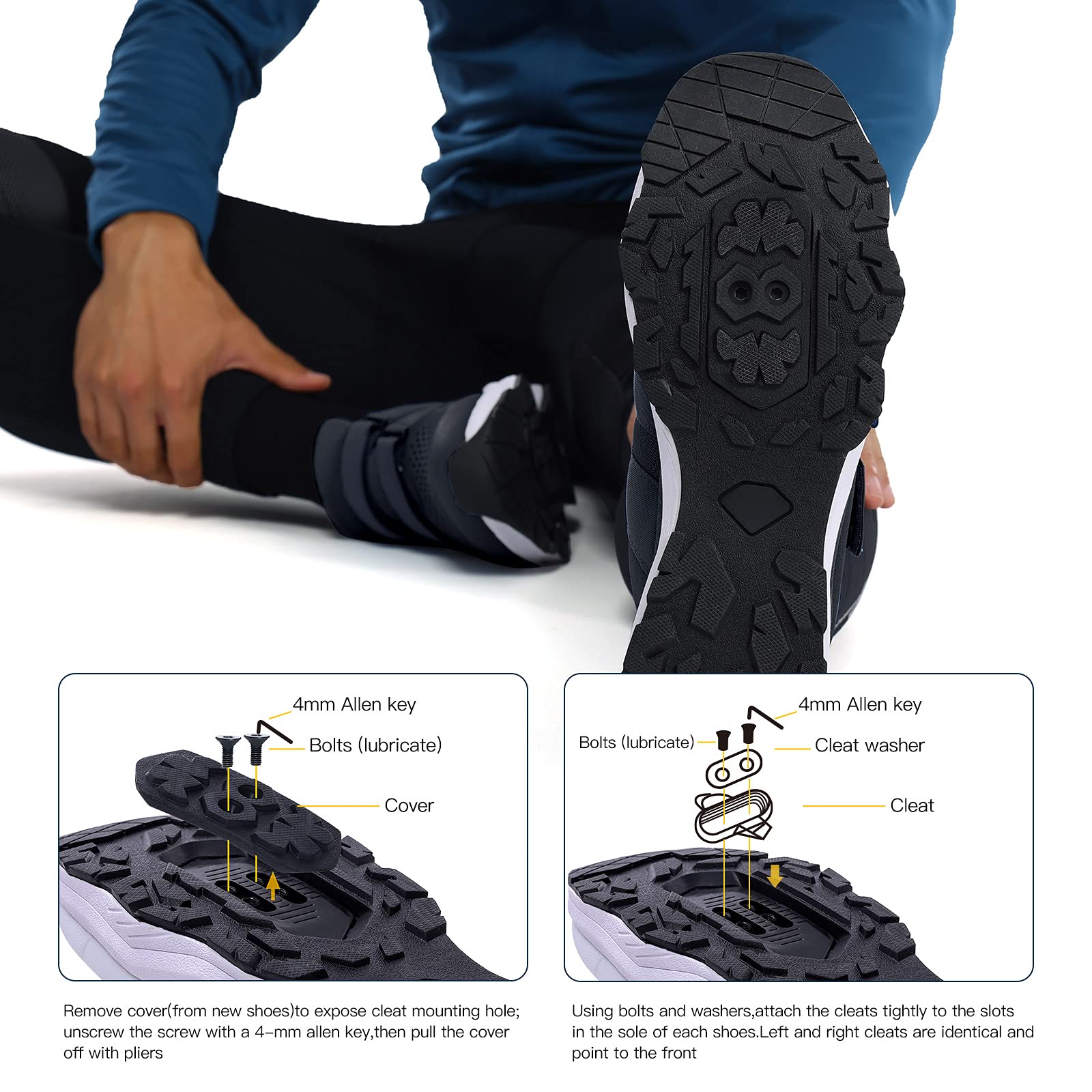 Santic Unisex SPD Cycling Shoes - Mountain Bike & Indoor MTB Shoes for Men & Women | Perfect for Road Cycling, Indoor Training & Mountain Biking