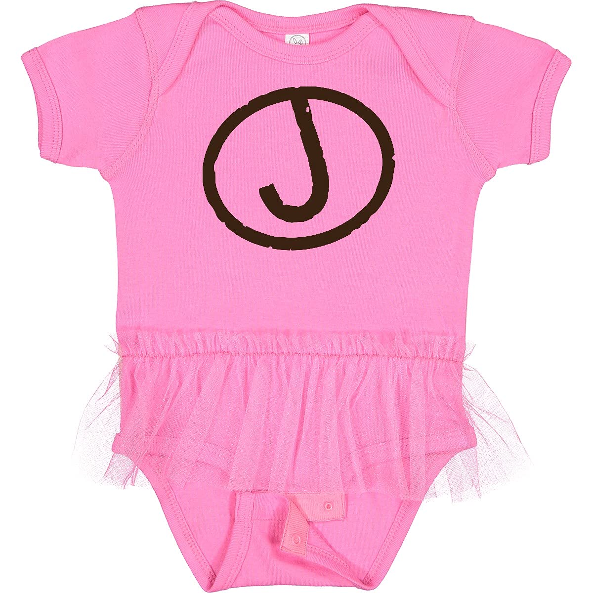 Inktastic Monogram Letter J Baby Tutu Bodysuit - Personalized Infant Outfit for Girls, Photo Shoots, Birthday Parties & Special Occasions