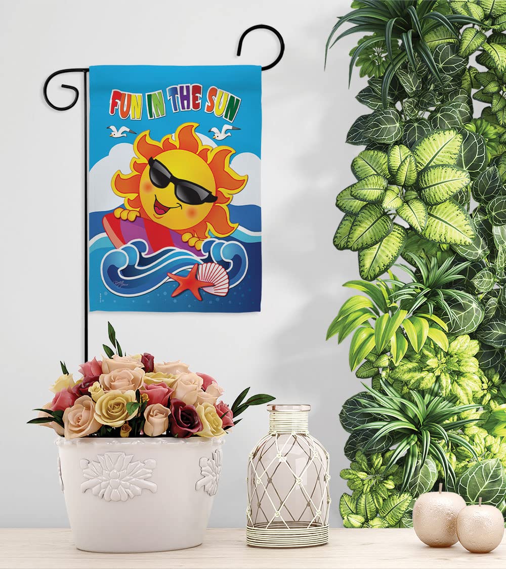 Breeze Decor Fun in The Sun Vertical Garden Flag 13x18.5in - Perfect for Summer Patio Decor