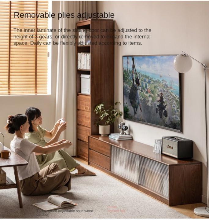 Solid Oak Wood TV Wall Cabinet - Rustic Entertainment Center for Living Room, Bedroom & Home Theater Storage
