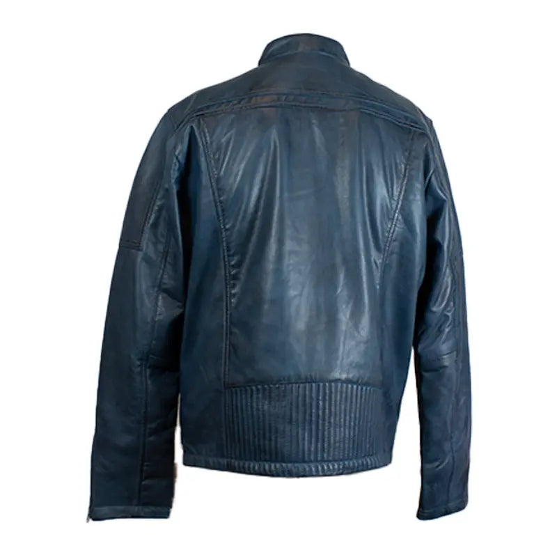 Premium BOL Men's Waxed Sheepskin Leather Jacket - Genuine Prime Leather Biker Jacket for Men - Stylish Outerwear for Motorcycle Riding, Casual Wear & Fall Fashion