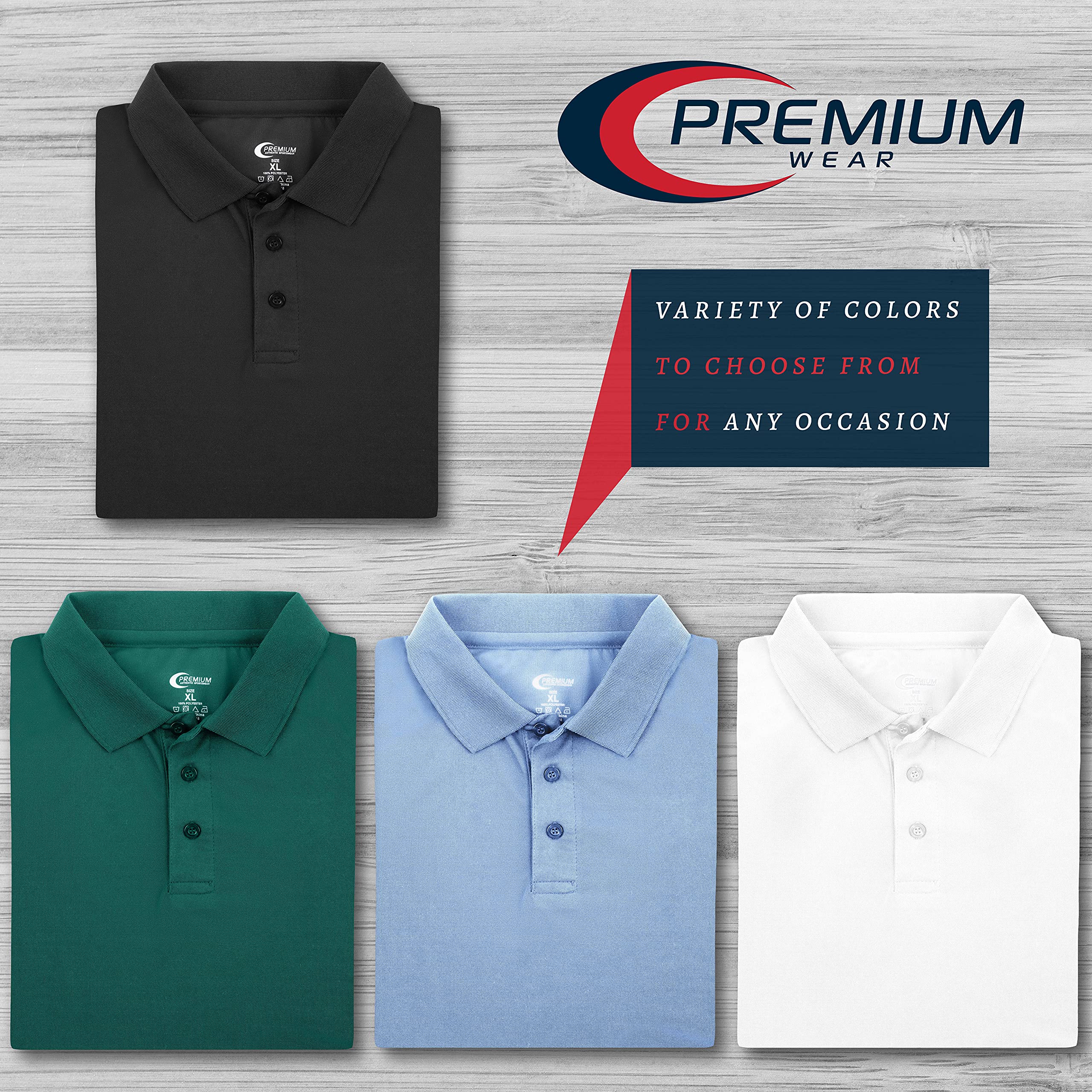 Premium Moisture-Wicking Men's Polo Shirt - Breathable Quick-Dry Performance Golf & Casual Wear for Active Lifestyles