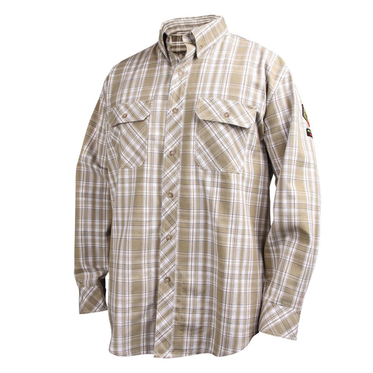 Black Stallion AR/FR Cotton Plaid Work Shirt WF2110 - Flame Resistant Safety Shirt for Construction, Oilfield & Industrial Work