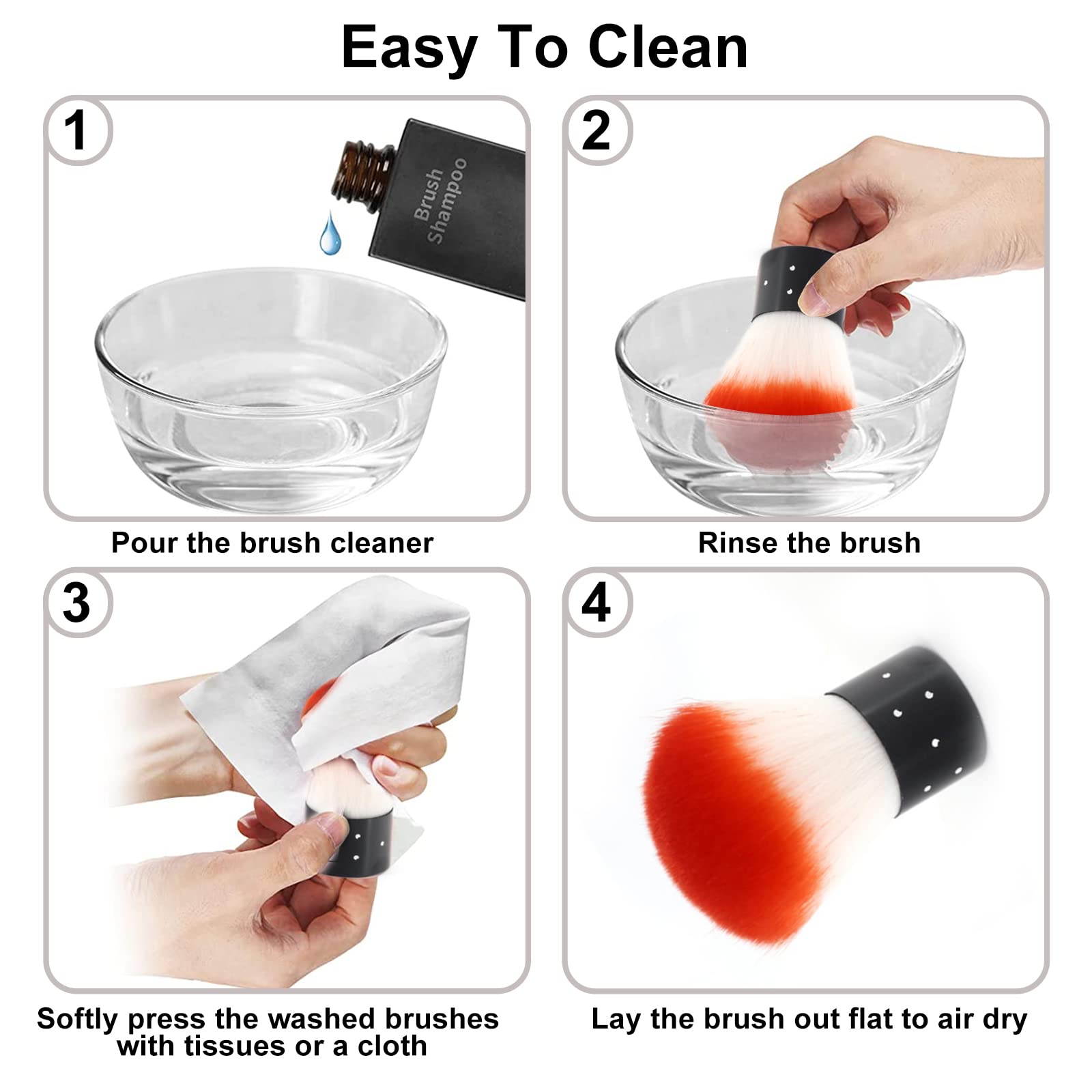 AEXIRI Soft Nail Dust Brush - Professional Gel & Acrylic Nail Powder Cleaner, Makeup Brush for Nail Art, Manicure & Cosmetics | Perfect for Salon, Home Use & DIY Nail Designs