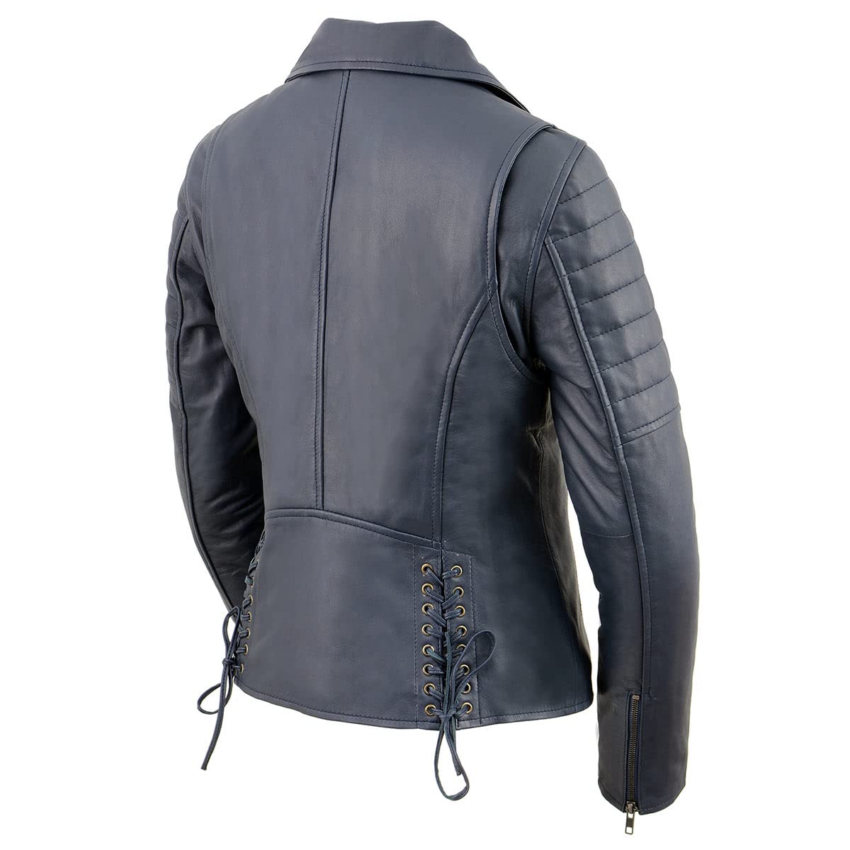 Milwaukee Leather Women's Maiden Aqua Premium Sheepskin Motorcycle Jacket with Studs SFL2840 - Stylish Biker Jacket for Riding & Casual Wear