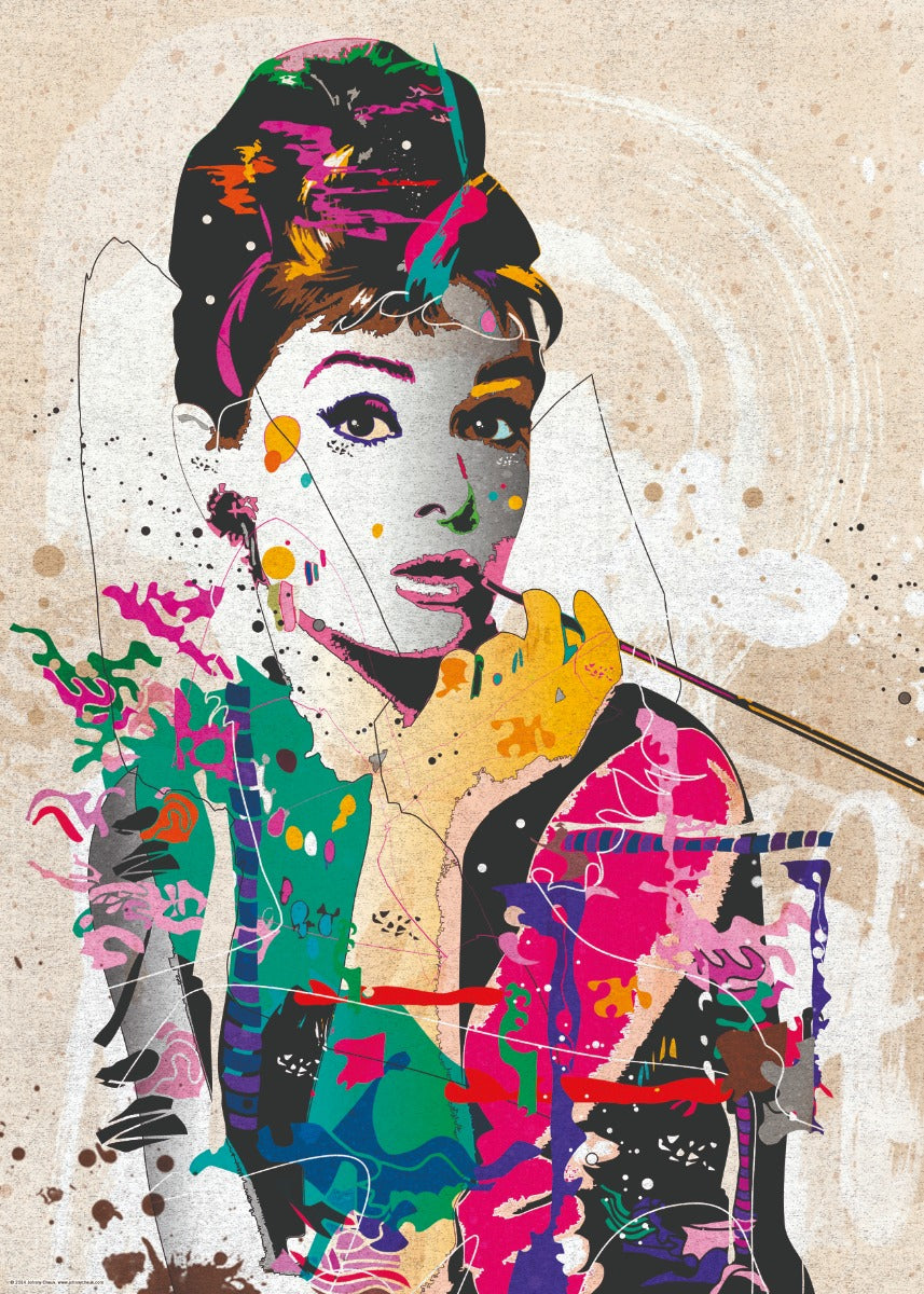 Heye 1000-Piece Jigsaw Puzzle - Audrey Hepburn Portrait by Johnny Cheuk | Collectible Art Puzzle for Adults, Home Decor & Relaxation