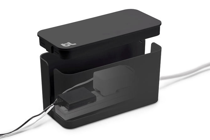 Bluelounge Cablebox Mini - Compact Cable Organizer for Desk & Home Office - Perfect for Managing Chargers, Cables & Wires - Ideal for Workspace, Gaming Setup & TV Stand Organization