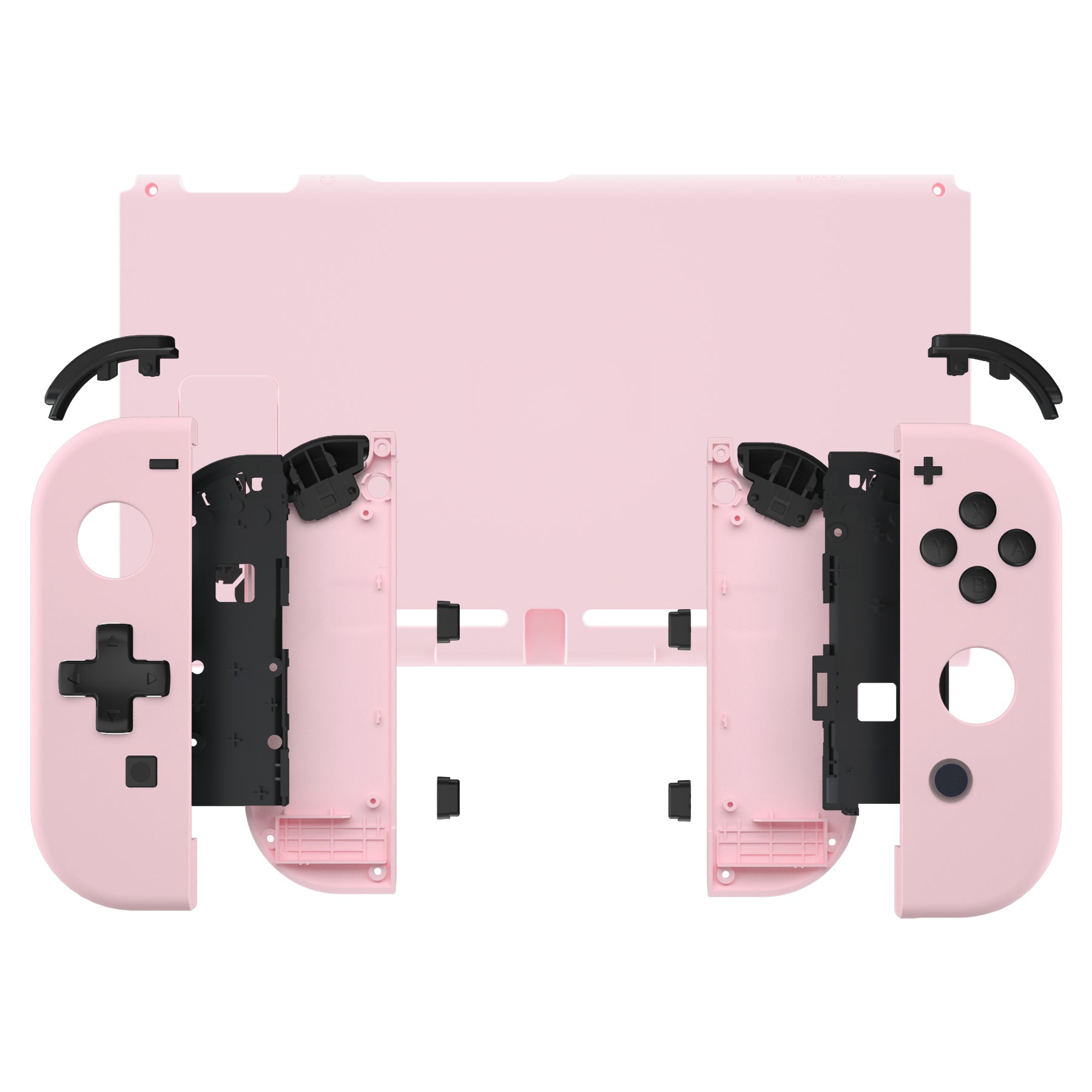 eXtremeRate Custom Full Shell Replacement for Nintendo Switch - Dpad Version Back Plate & Joycon Controller Housing with Buttons (Cherry Blossom Pink, QZP3002) | Perfect for Gaming, Travel & Switch Console Protection