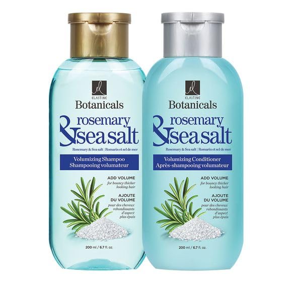 Botanicals Rosemary & Sea Salt Shampoo and Conditioner Set for Dry, Damaged Hair - Volumizing, Scalp Care, Hydrating - 13.4 Fl Oz - Perfect for Daily Hair Repair and Volume Boost at Home