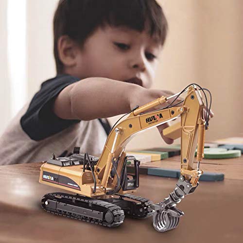 Gemini & Genius 1/50 Scale Heavy Metal Construction Vehicle Toy - Timber Grab Excavator Alloy Model for Wood/Building Material Handling | Kids Gift, Engineering Toy Collection & Home Decoration | Perfect for Playtime, STEM Learning & Construction-Themed Room Decor