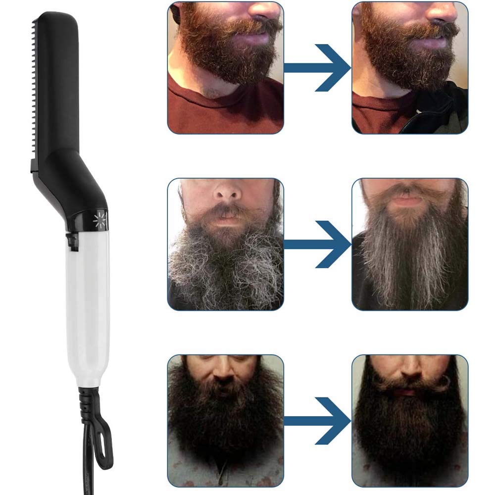 WIDERZONE Electric Heated Beard Straightener Brush - Fast Styling Comb for Short to Long Beards & Hair, Multicolor | Perfect for Home, Travel & Salon Use