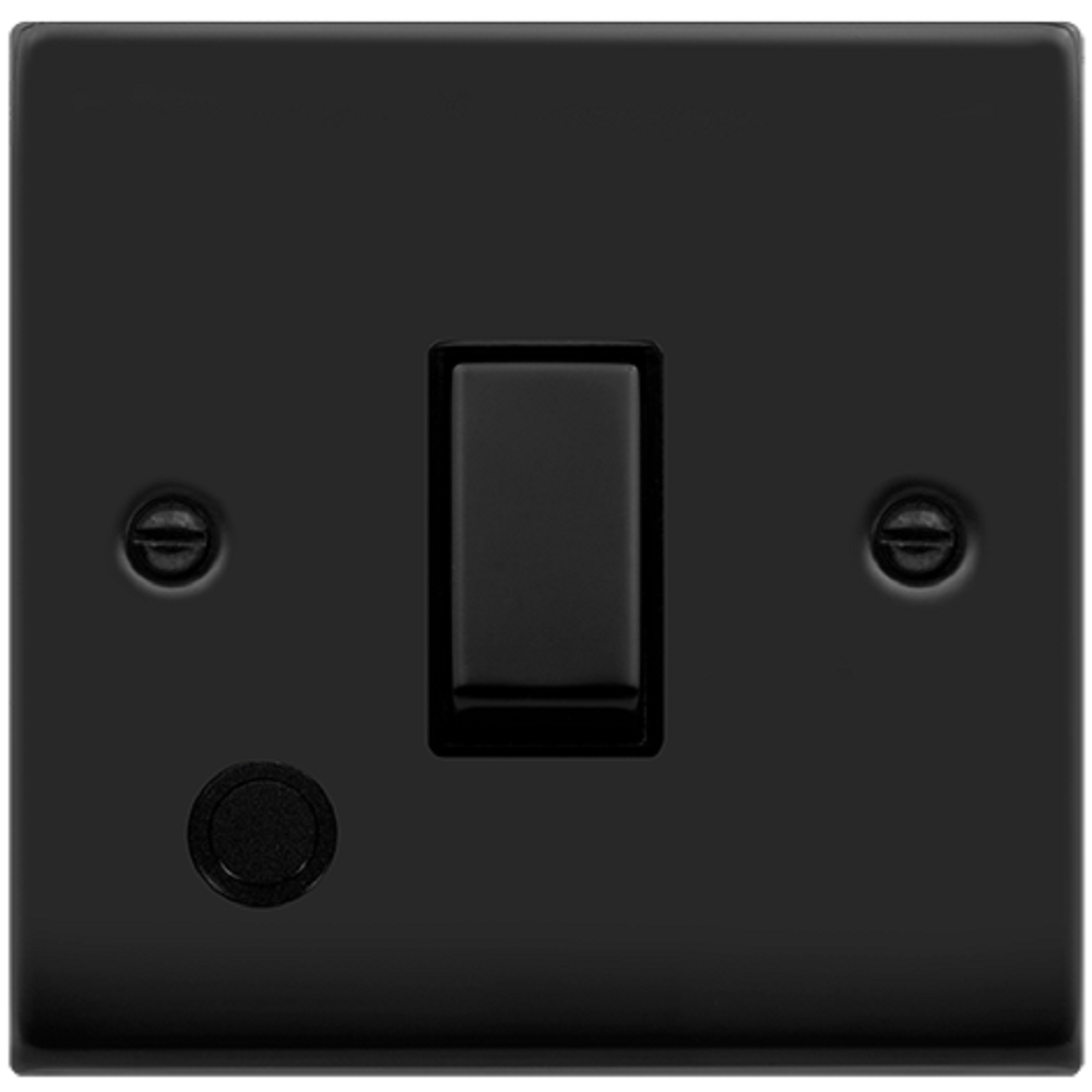 Click Deco Matt Black 20A Double Pole Switch with Flexible Cord - Modern Electrical Switch for Home & Office Lighting Control | Perfect for Bedrooms, Living Rooms & Commercial Spaces