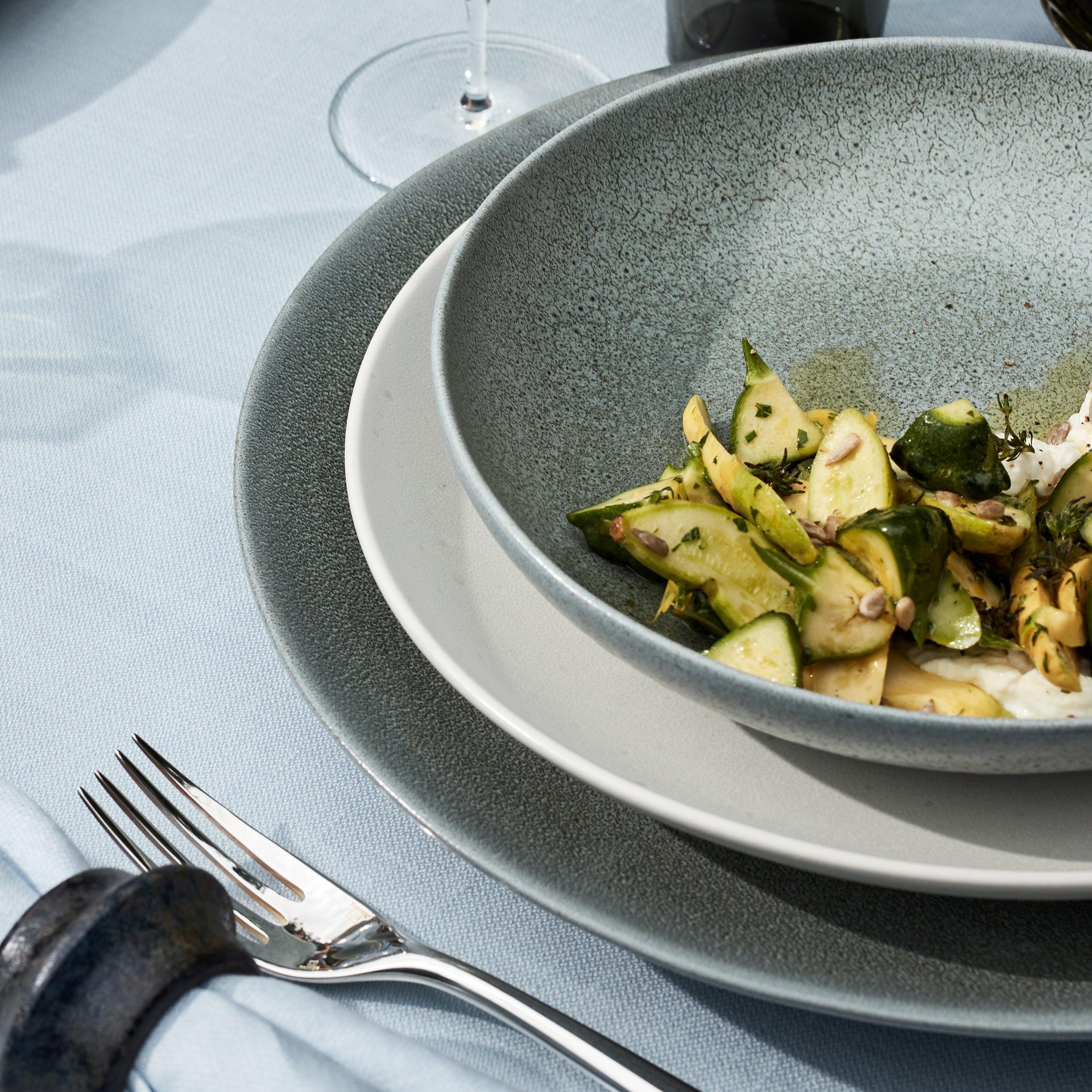 Terra Soup Plate in Seafoam Green - Elegant Ceramic Dinnerware for Soup, Salad & Dessert - Perfect for Home Dining, Restaurants & Gifts