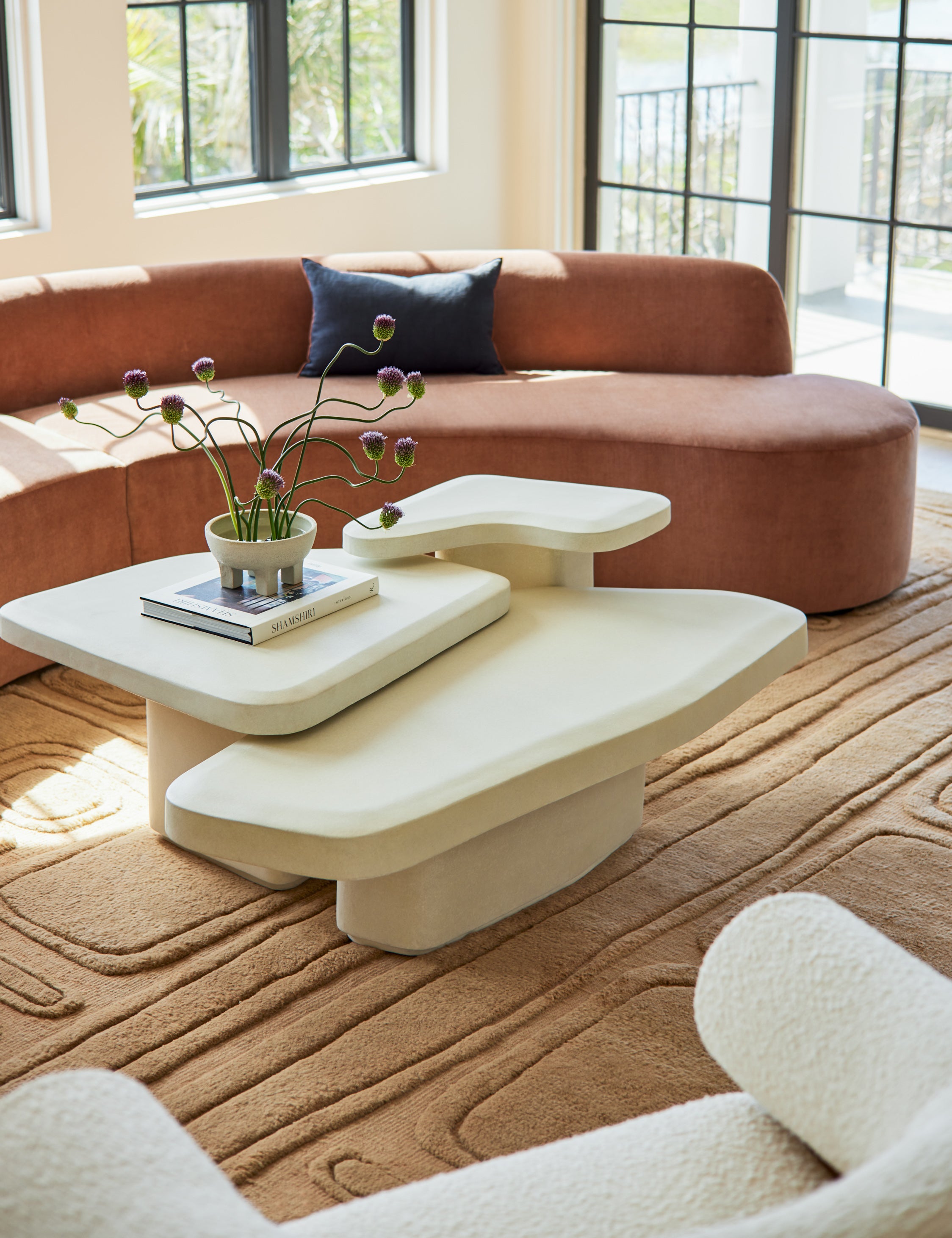 Modern Maro Indoor & Outdoor Nesting Coffee Table Set - 2-Piece Stackable Side Tables for Living Room, Patio & Garden - Perfect for Small Spaces & Entertaining