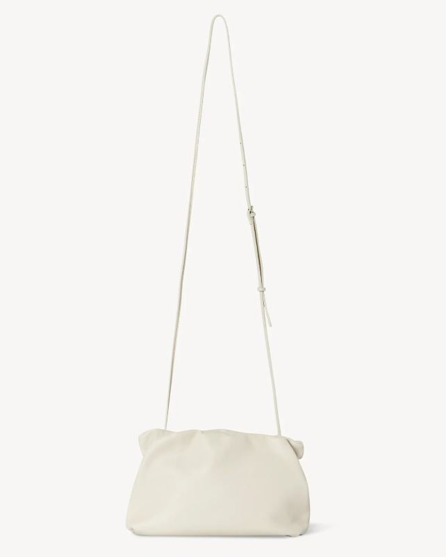 Grained Leather Shoulder Bag for Women - Elegant Ivory Crossbody Purse | Perfect for Work, Travel & Everyday Use