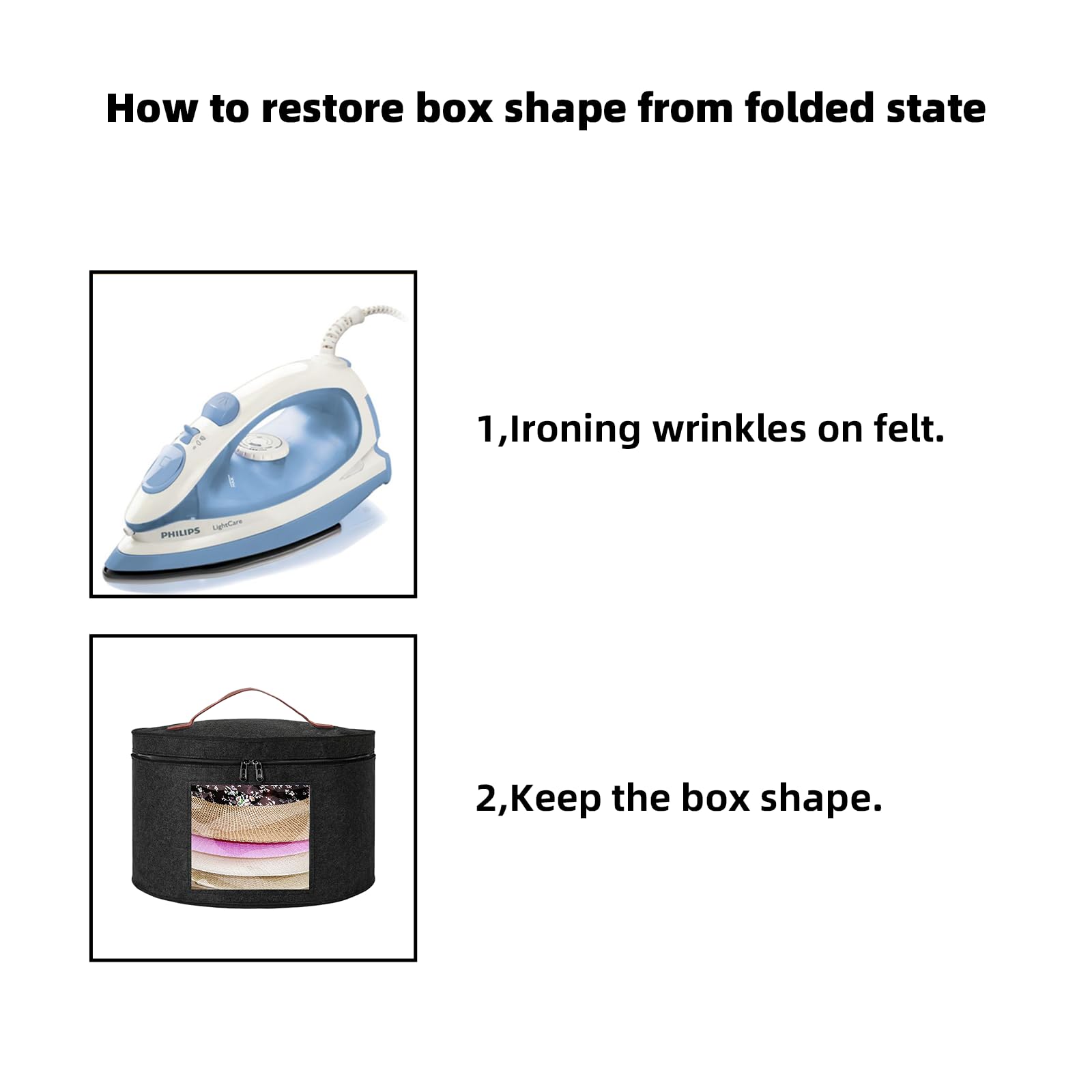 Premium Hat Storage Box for Women & Men - Foldable Round Hat Organizer for Travel, Cowboy Hats, Baseball Caps, Panama & Tweed Hats - Large Durable Hat Box with Animal Print - Perfect for Closet Organization & Gift Packaging