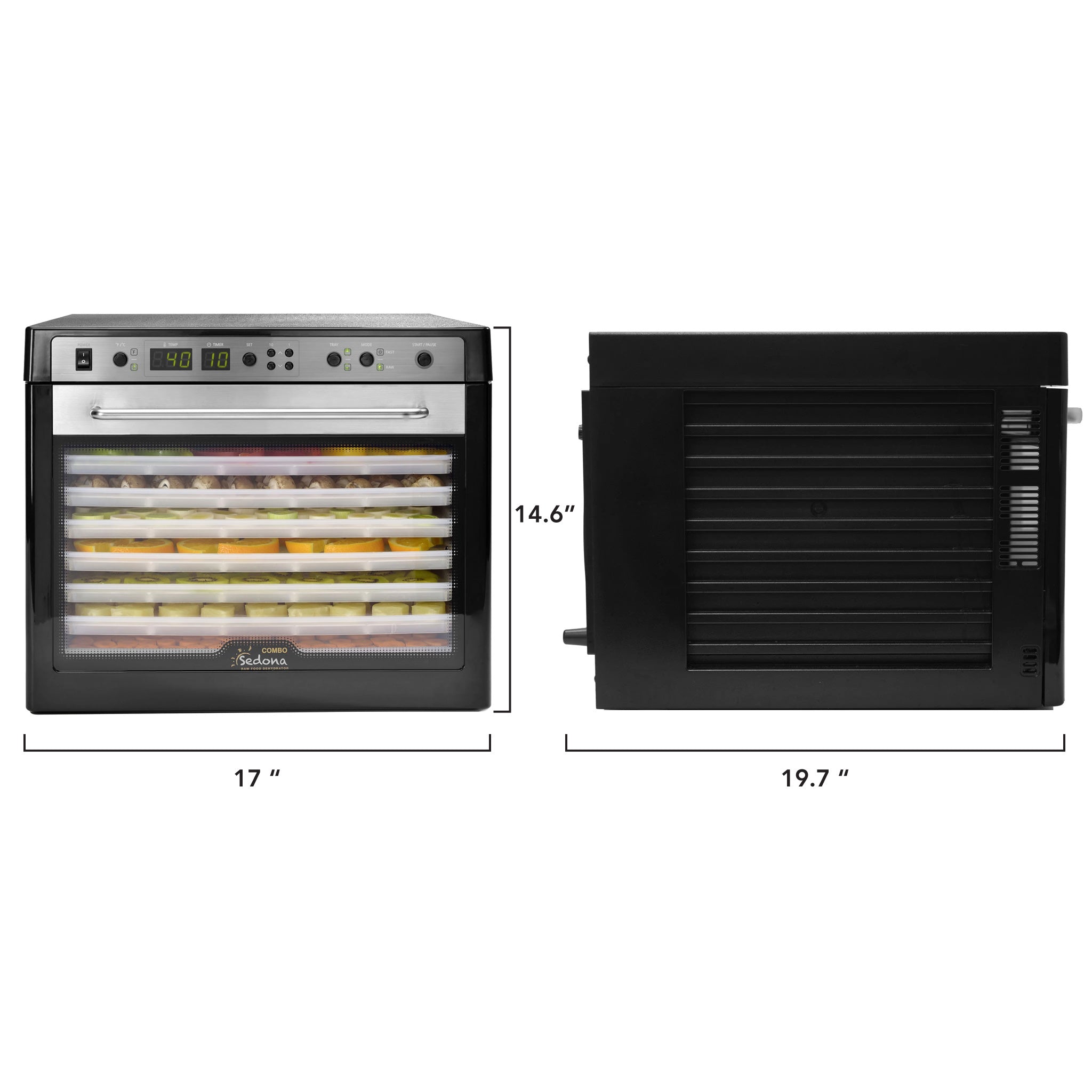 Sedona® Combo Food Dehydrator with 5 BPA-Free Plastic Trays - Preserve Fruits, Vegetables, Jerky & Herbs - Perfect for Home Kitchen, Camping & Healthy Snacks