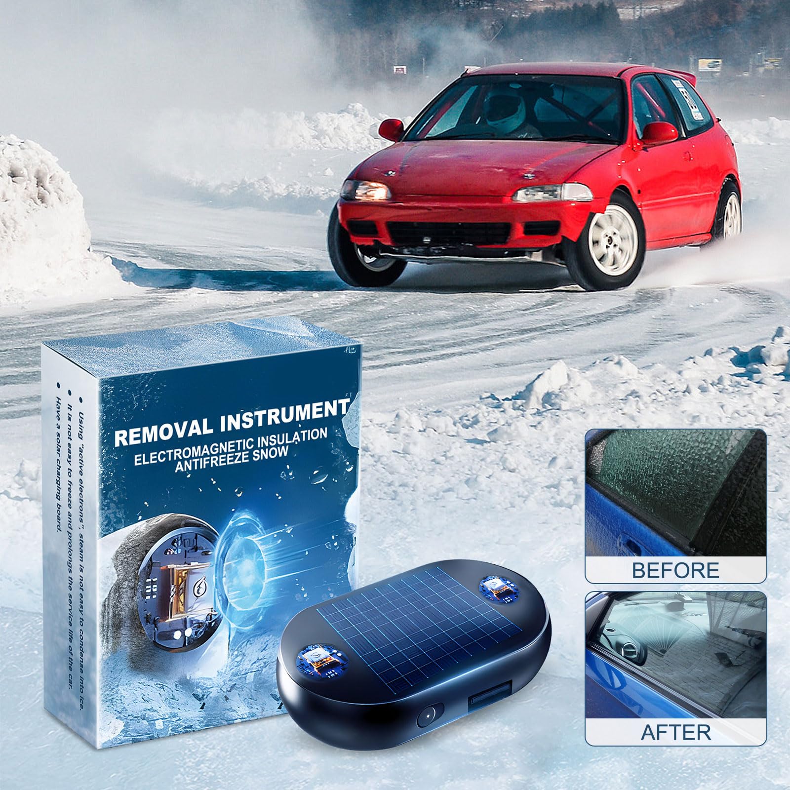 Car Windshield Deicer - Electromagnetic Snow Removal & Anti-Ice Device for Auto Glass | Quick Winter Defroster for Cars, Trucks & SUVs | Perfect for Cold Weather & Frosty Mornings