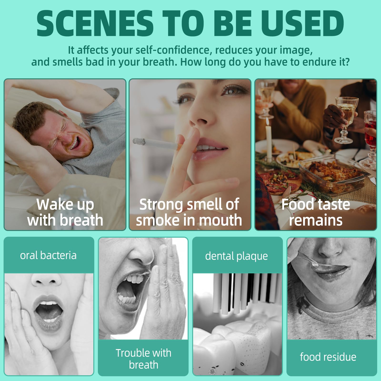 Organic Coconut Mint Oil Pulling Mouthwash with Tongue Scraper - Natural Teeth Whitening, Fresh Breath & Gum Health Support - 8 fl oz for Daily Oral Hygiene & Detox