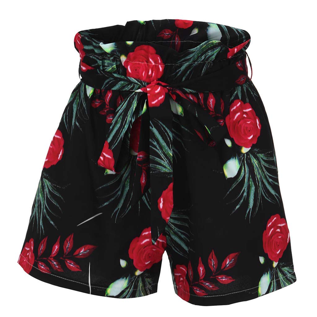 Floral Print Women's Shorts with Pockets - Casual Beach & Sport Wear
