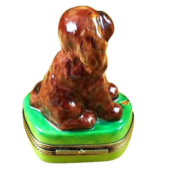 Hand-Painted Ruby King Charles Spaniel Limoges Porcelain Trinket Box | Collectible Dog Figurine | Perfect for Home Decor, Gift, and Royalty Enthusiasts