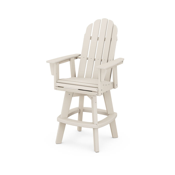 POLYWOOD Vineyard Curveback Adirondack Swivel Bar Chair - Outdoor Patio Furniture for Poolside, Garden & Backyard Relaxation