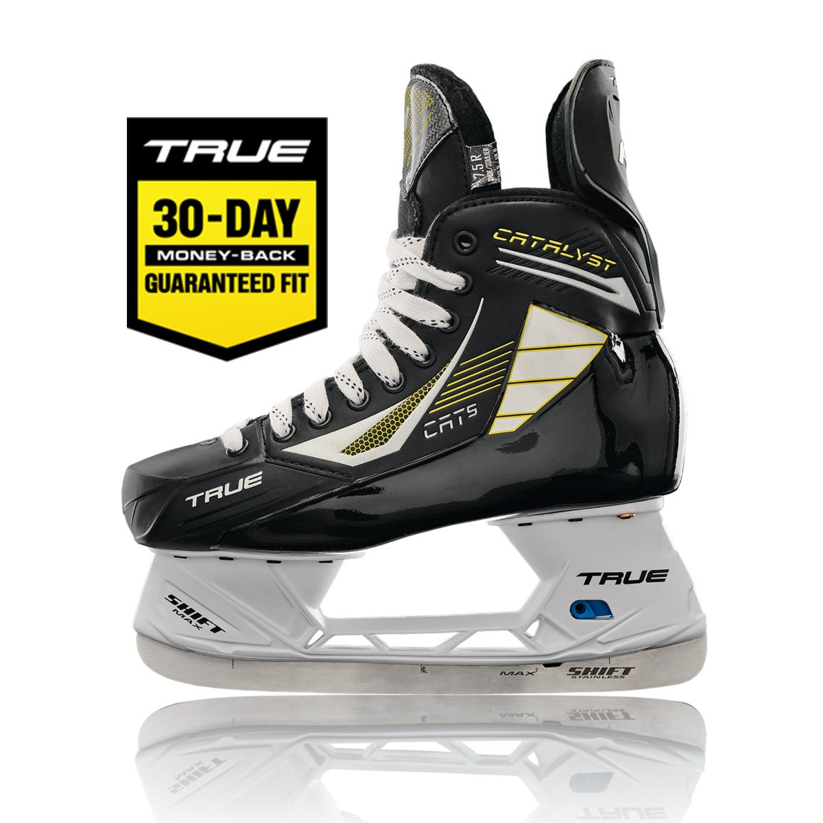 TRUE Catalyst 5 Intermediate Ice Hockey Skates for Youth & Adults - Lightweight Performance Hockey Boots with Comfortable Fit - Perfect for Ice Rink Training & Competitive Games