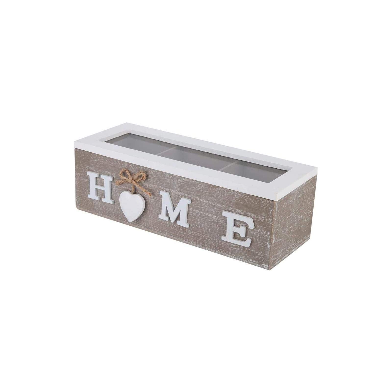 Premium Tea Bag Jewelry Organizer Box - 3 Compartment Desktop Storage Container for Tea Bags, Earrings & Small Accessories | Perfect for Home, Office & Travel Organization