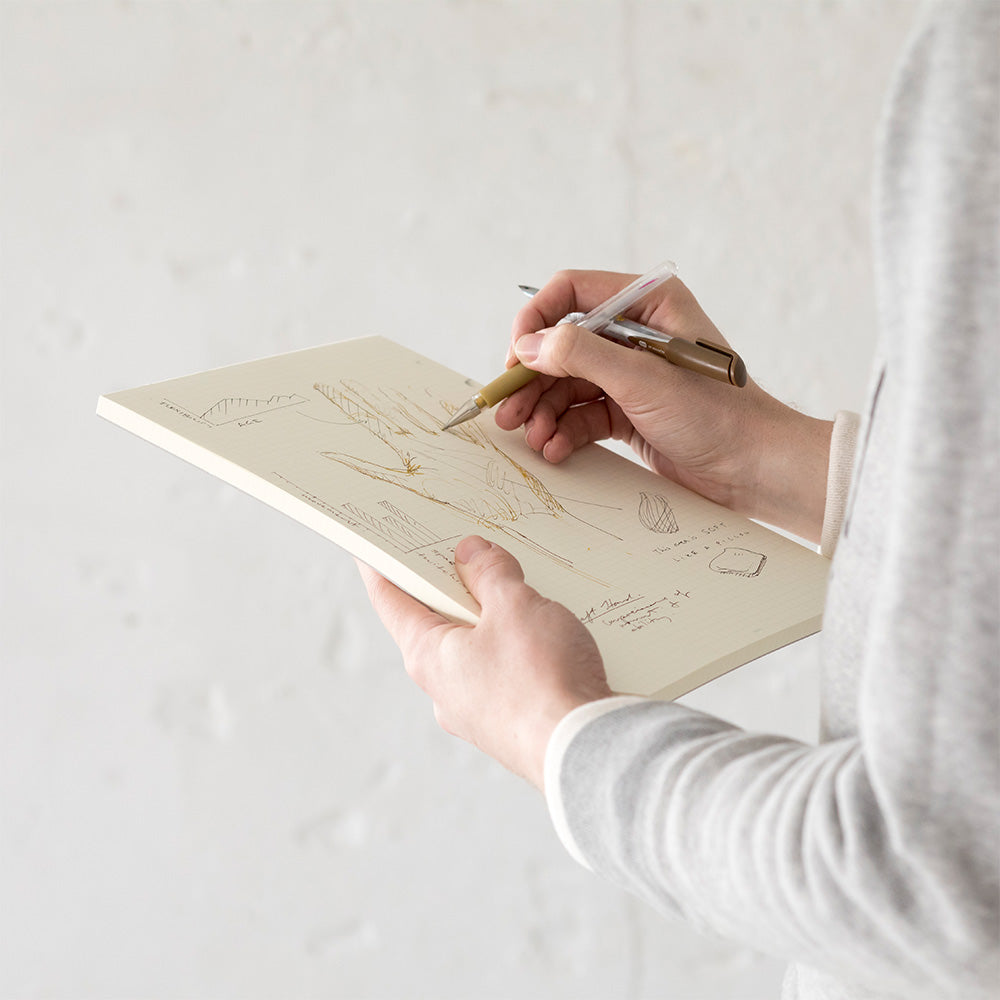Midori MD Notebook A4 Grid - Premium Japanese Paper for Sketching, Journaling & Note Taking - Perfect for Artists, Writers & Students