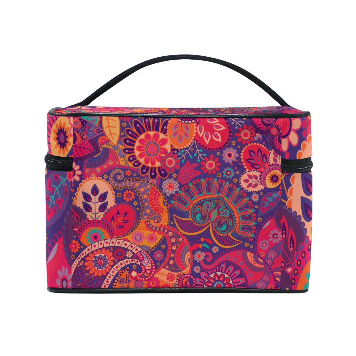 Bohemian Print Travel Makeup Bag - Waterproof Cosmetic Organizer Case for Women, Portable Toiletry Pouch for Vacation, Gym & Daily Use