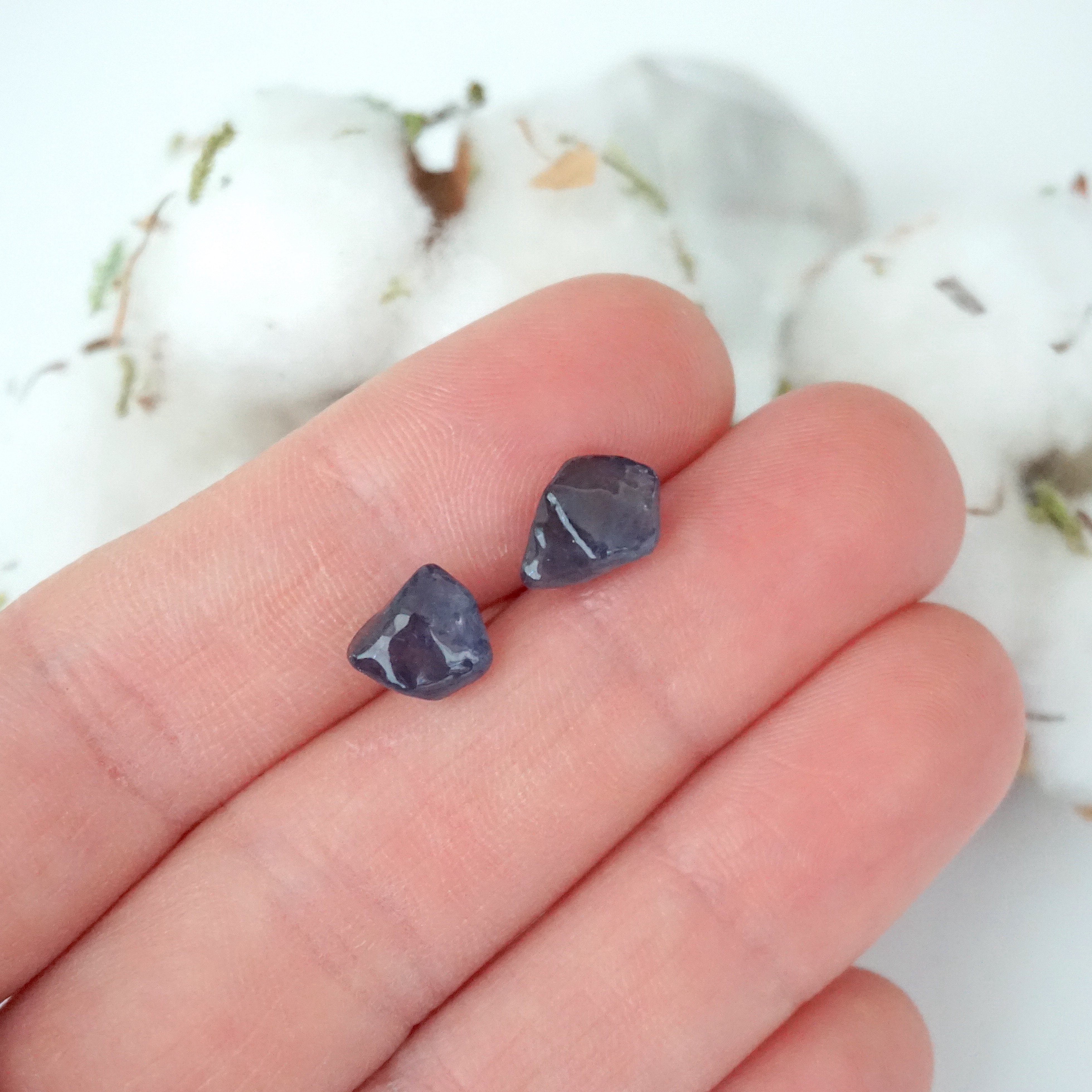 Iolite Light Sapphire Stud Earrings - Hypoallergenic Post Earrings for Women, Perfect for Everyday Wear & Special Occasions