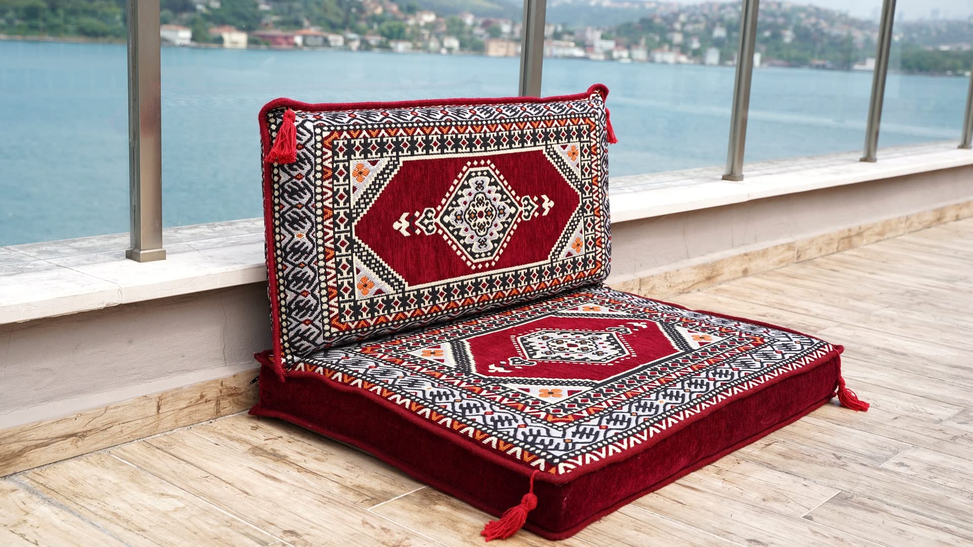 Authentic Moroccan Floor Cushion - Handmade Arabic Sofa Seating & Turkish Floor Couch | Bohemian Home Decor for Living Room, Meditation Space & Cozy Lounge Areas