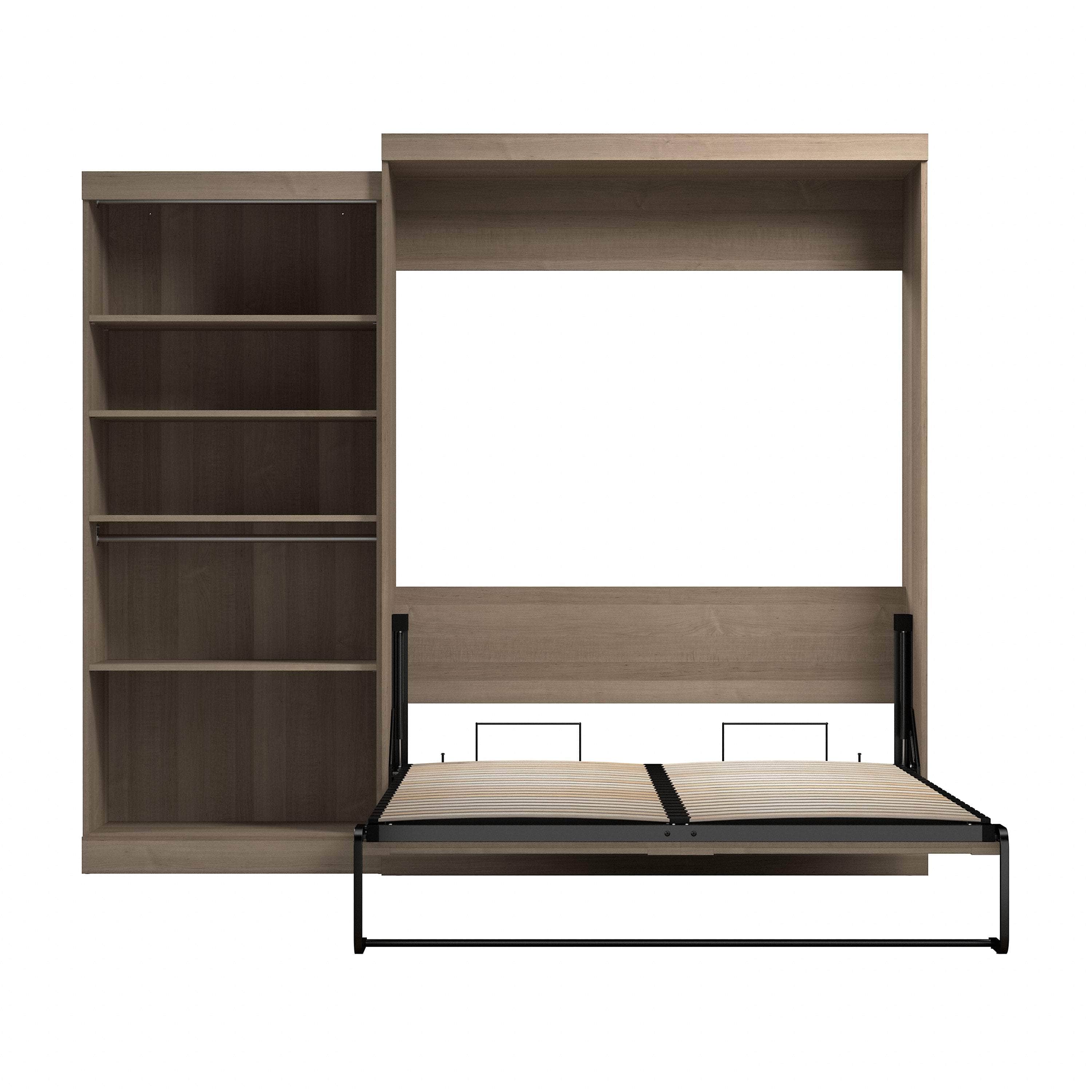 Pur Queen Murphy Wall Bed with Closet Organizer (101W) - 7 Color Options | Space-Saving Wall Bed for Small Apartments, Guest Rooms & Home Offices