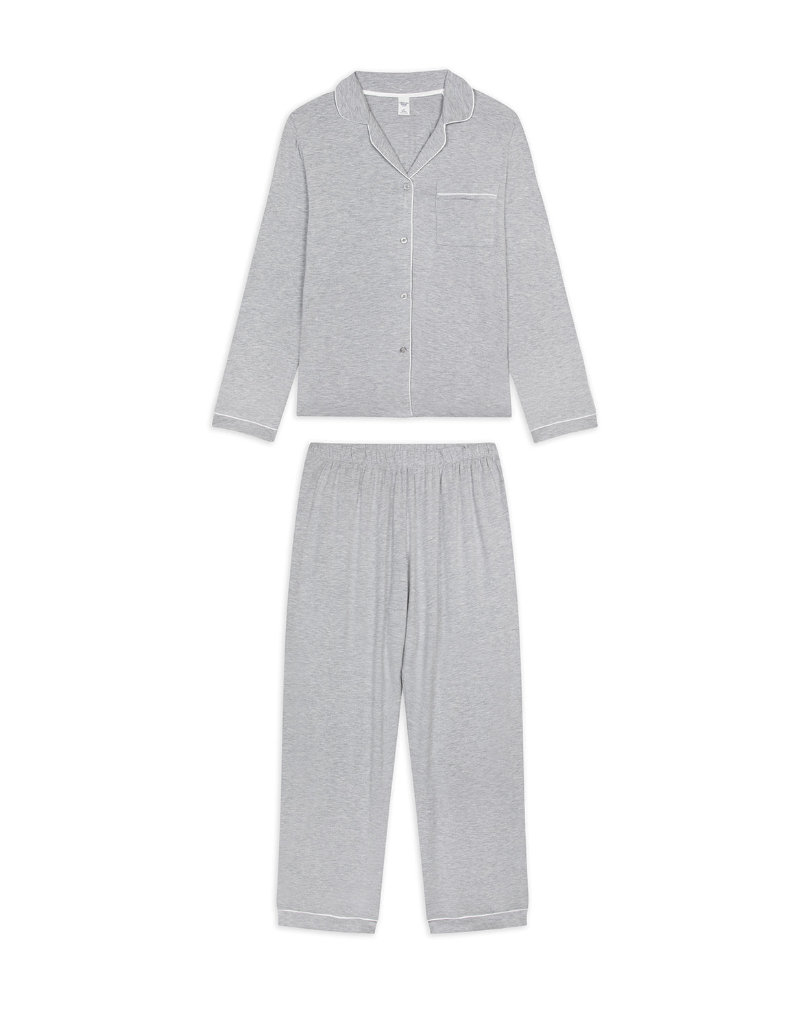 Premium TENCEL™ Modal Long Sleeve Button Up Pajama Set - Soft & Breathable Sleepwear for Women - Grey - Perfect for Relaxing at Home, Lounging & Comfortable Nighttime Sleep