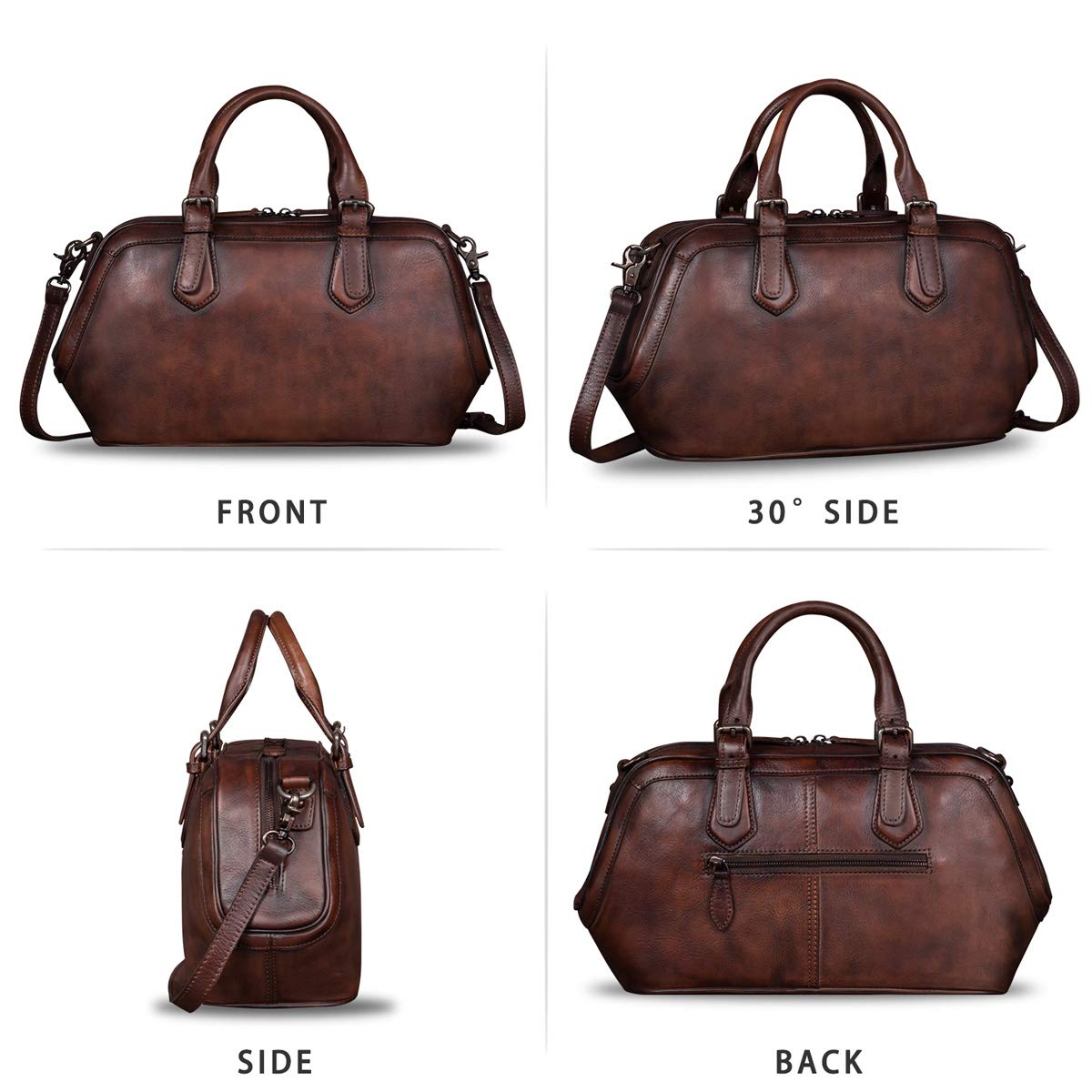 Genuine Leather Handbag for Women - Handmade Top Handle Satchel Purse with Adjustable Shoulder Strap | Fashionable & Durable for Work, Travel & Everyday Use