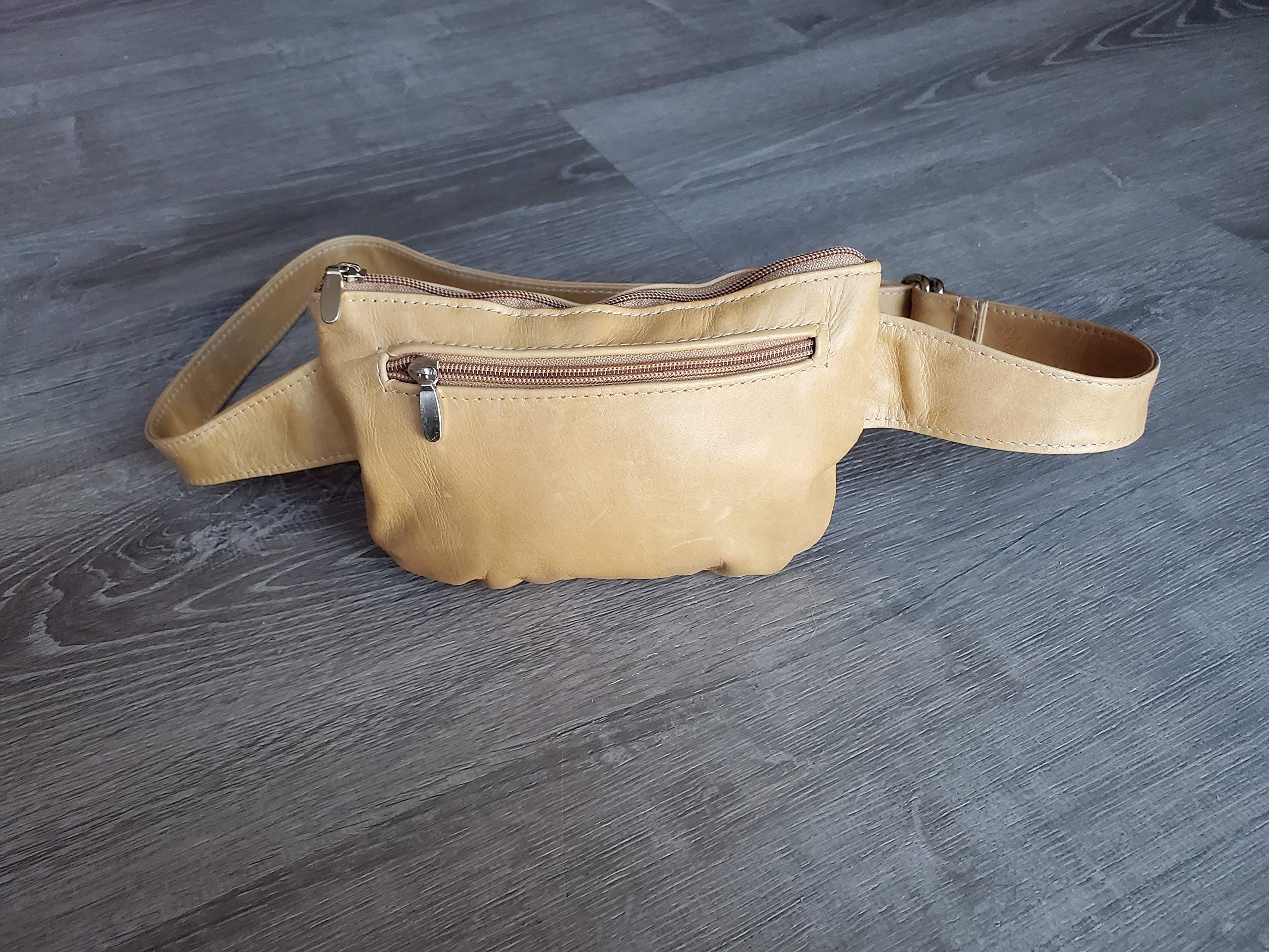 Fgalaze Vintage Distressed Leather Belt Bag - Unisex Waist Pack Fanny Pack for Men & Women - Perfect for Travel, Hiking, Concerts & Everyday Use