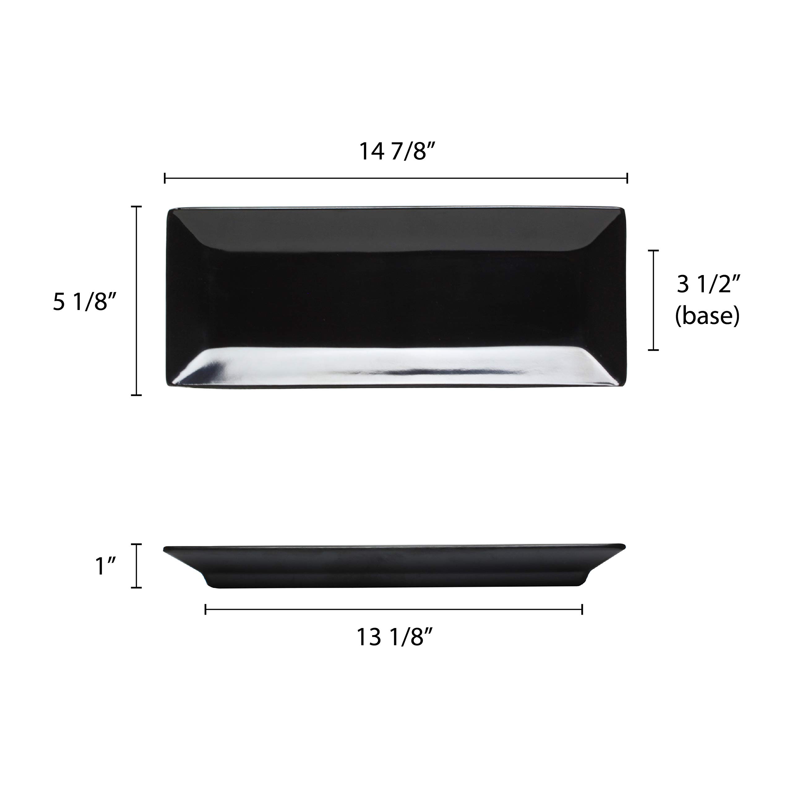 Thunder Group Classic Black Melamine Dinnerware Set - 15