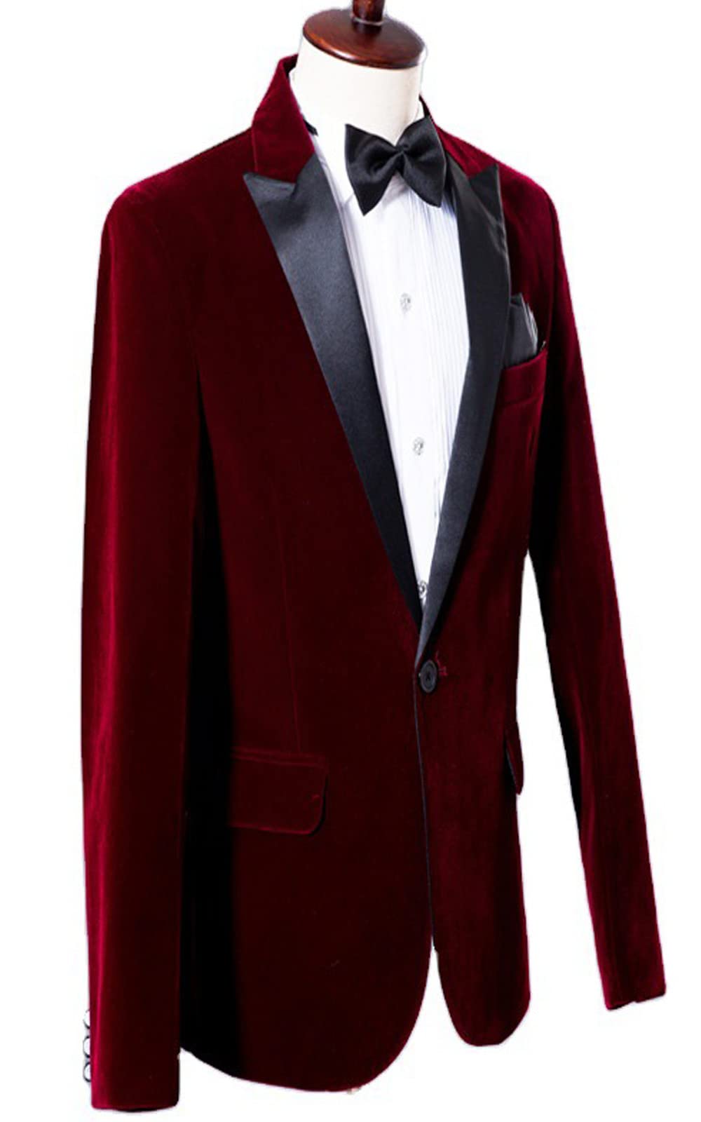 GATMSTZ Men's Formal Velvet Tuxedo Jacket - Single Button Peak Lapel Wedding Suit for Prom, Gala & Evening Events - Perfect for Weddings, Parties & Special Occasions